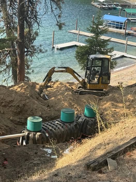 Lakefront septic install near Coeur d'Alene
