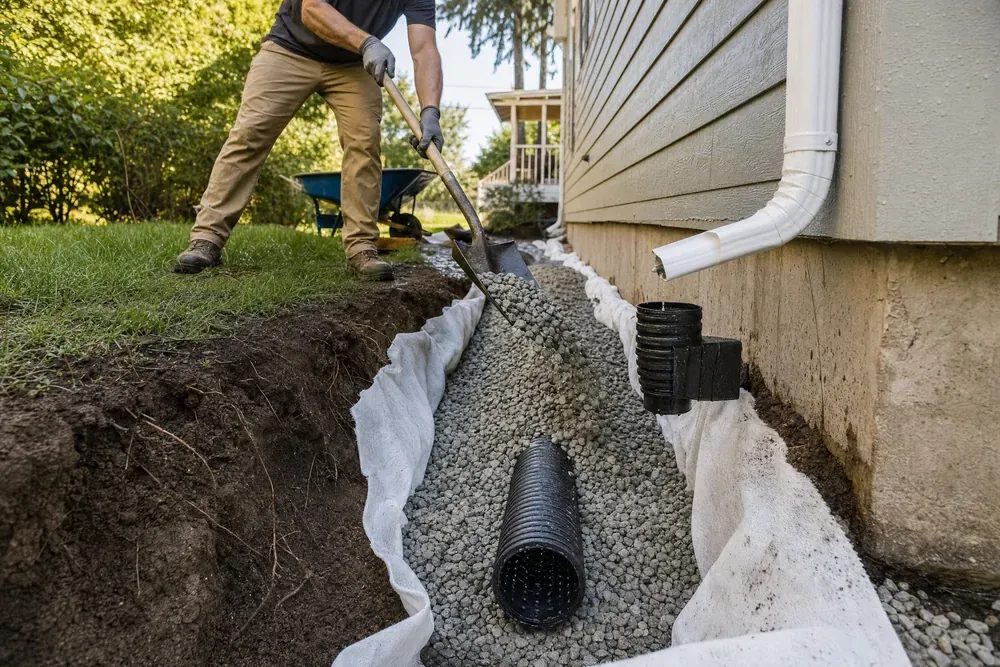 French Drain Installation & Drainage